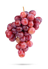 Bunch of large red grapes, isolated on a transparent background png.