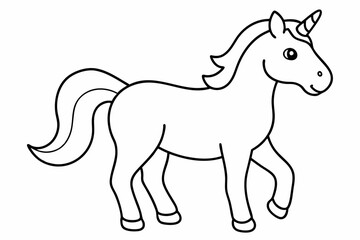 horse drawn on a white background