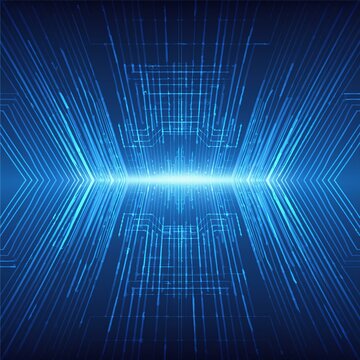 Creative digital blue wallpaper. Technology, innovation and landing page concept