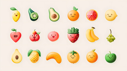 A Colorful Collection of Fruit Emojis