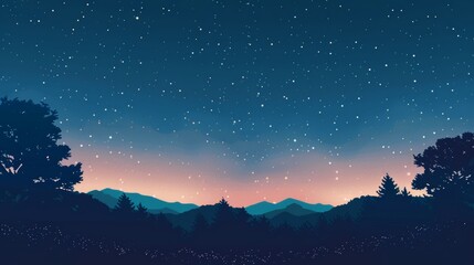 Naklejka premium Night sky photography with a simple wide-angle lens that provides a calming effect.