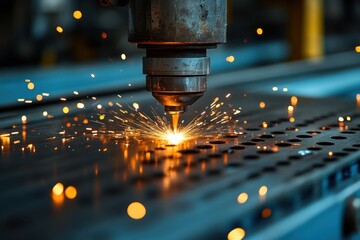 Industrial Laser Cutting Machine at Work