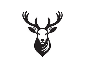 
Deer logo vector template. Deer head icon symbol vector illustration. Deer silhouette logo black and white.