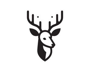 
Deer logo vector template. Deer head icon symbol vector illustration. Deer silhouette logo black and white.