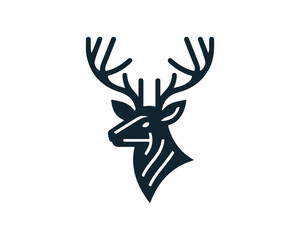 Deer head icon symbol vector illustration. Deer logo vector template.