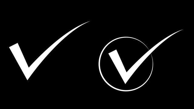 collection of check shapes with various styles and isolated black background