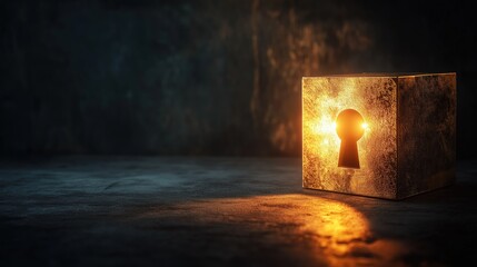 Mysterious locked box illuminated by light for mystery and spring concepts