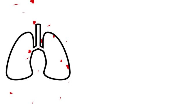 lung symbol with heart, love your lung with copy space