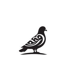 Obraz premium Pigeon bird silhouette. Pigeon logo, icon. Pigeon vector design isolated on white background.