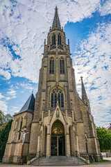 Fototapeta premium Roman Catholic church of the Immaculate Conception of the Blessed Virgin Mary (1870) in Katowice, known as St. Mary's Church. Katowice. Poland.