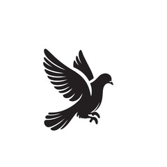 Pigeon bird silhouette. Pigeon logo, icon. Pigeon vector design isolated on white background.