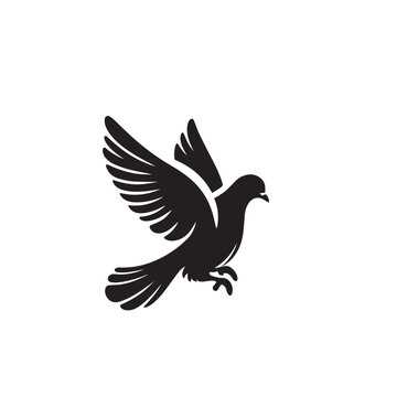 recommend clip art: Pigeon bird silhouette. Pigeon logo, icon. Pigeon vector design isolated on white background.