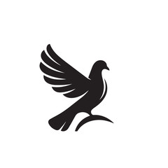 Fototapeta premium Pigeon bird silhouette. Pigeon logo, icon. Pigeon vector design isolated on white background.
