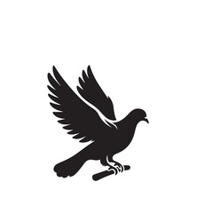 Obraz premium Pigeon bird silhouette. Pigeon logo, icon. Pigeon vector design isolated on white background.