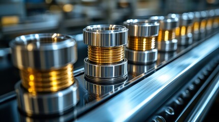 Metal Parts on a Conveyor Belt