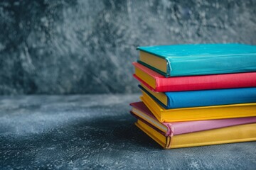 Stack of colorful books. Education concept. Back to school. Copy space for text