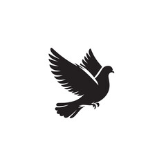 Obraz premium Pigeon bird silhouette. Pigeon logo, icon. Pigeon vector design isolated on white background.