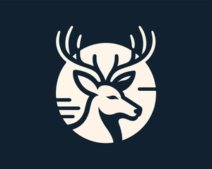 Deer logo vector illustration