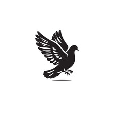 Obraz premium Pigeon bird silhouette. Pigeon logo, icon. Pigeon vector design isolated on white background.