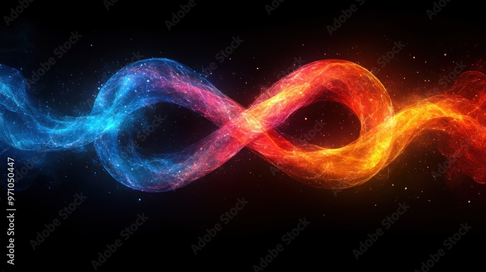 Sticker infinity symbol of energy and fire