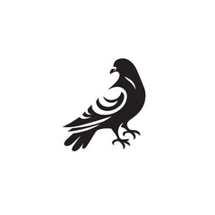 Pigeon bird silhouette. Pigeon logo, icon. Pigeon vector design isolated on white background.