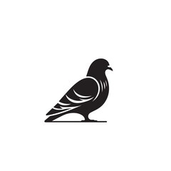 Fototapeta premium Pigeon bird silhouette. Pigeon logo, icon. Pigeon vector design isolated on white background.