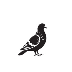Obraz premium Pigeon bird silhouette. Pigeon logo, icon. Pigeon vector design isolated on white background.