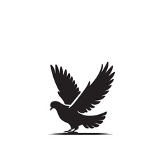 Obraz premium Pigeon bird silhouette. Pigeon logo, icon. Pigeon vector design isolated on white background.