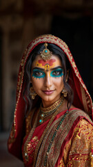 Indian modern face woman fashion portrait decoration