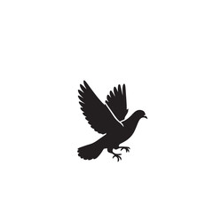 Obraz premium Pigeon bird silhouette. Pigeon logo, icon. Pigeon vector design isolated on white background.
