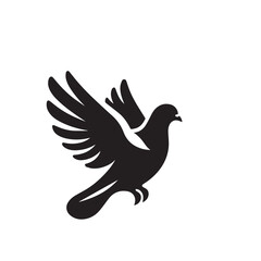 Pigeon bird silhouette. Pigeon logo, icon. Pigeon vector design isolated on white background.