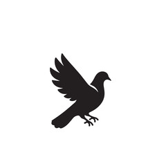 Obraz premium Pigeon bird silhouette. Pigeon logo, icon. Pigeon vector design isolated on white background.