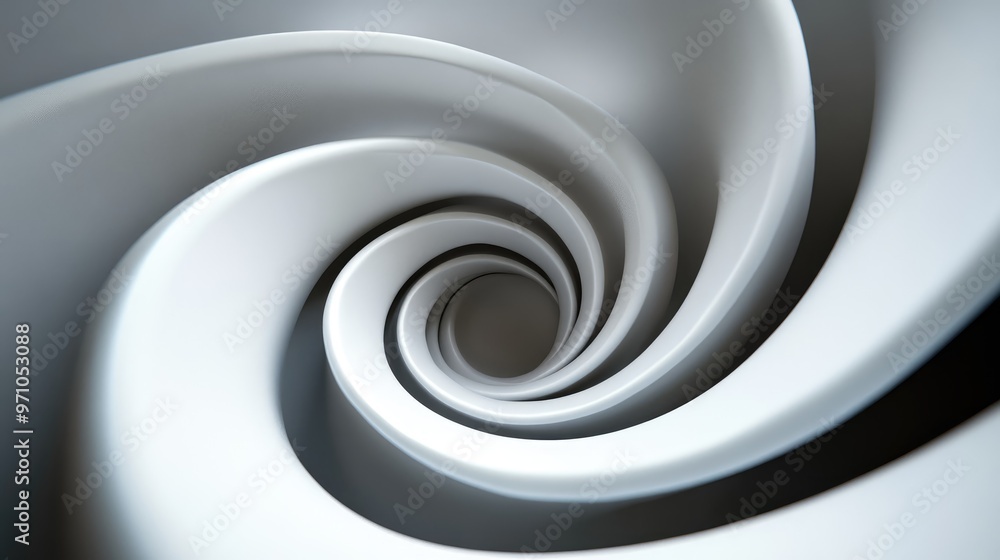 Aufkleber 3d rendering of an abstract geometric spiral shape