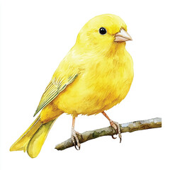 cute Canary Bird watercolor clipart illustration isolated