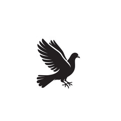 Pigeon bird silhouette. Pigeon logo, icon. Pigeon vector design isolated on white background.