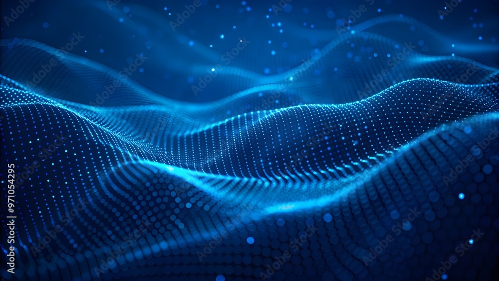 Poster hitech network connections feature blue lines forming a grid in a 3d technology-style banner design 