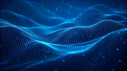 Hitech network connections feature blue lines forming a grid in a 3D technology-style banner design offering a futuristic look for technology or science events.