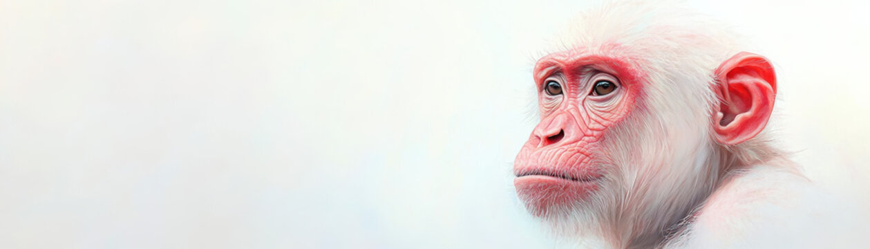 A baby monkey is looking at the camera through a window