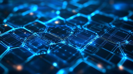 Obraz premium Modern blockchain concept pattern with hexagonal elements