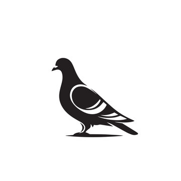 recommend clip art: Pigeon bird silhouette. Pigeon logo, icon. Pigeon vector design isolated on white background.