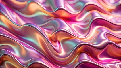 Obraz premium Holographic abstract pastel colors backdrop. Hologram gradient neon color. Foil effect. Rainbow graphic. Psychedelic iridescent modern background. Colorful psychedelic Abstract. Pastel color waves for