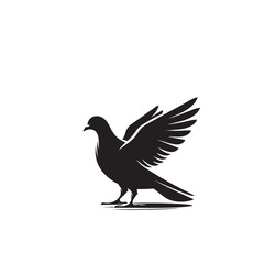 Fototapeta premium Pigeon bird silhouette. Pigeon logo, icon. Pigeon vector design isolated on white background.