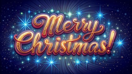 Merry Christrams greeting card with stars