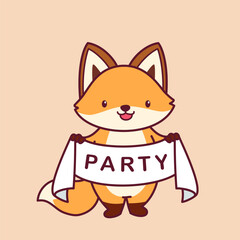 Cute Fox Cartoon Illustration Vector