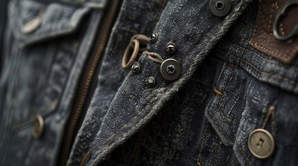 "Textural Details: A Macro View of Stonewashed Cotton Elegance"