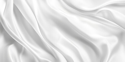 Obraz premium Abstract white crumpled fabric texture background with soft folds, perfect for product mockups, textile designs, or minimalist visual projects that require a clean and elegant fabric texture.
