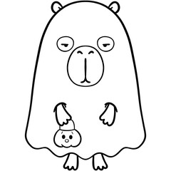 Capybara in Halloween costume 