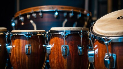 Obraz premium Finished conga drums with polished heads. 32k UHD.