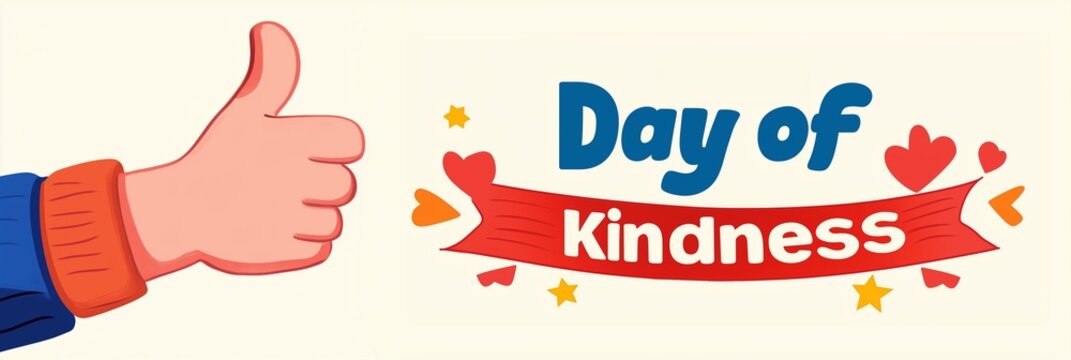 A flat illustration of a Day of Kindness banner, with space for text, ideal for promoting acts of kindness and goodwill
