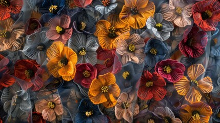 "Floral Fusion: Exploring the Captivating Texture of Synthetic Thread and Flower Designs"